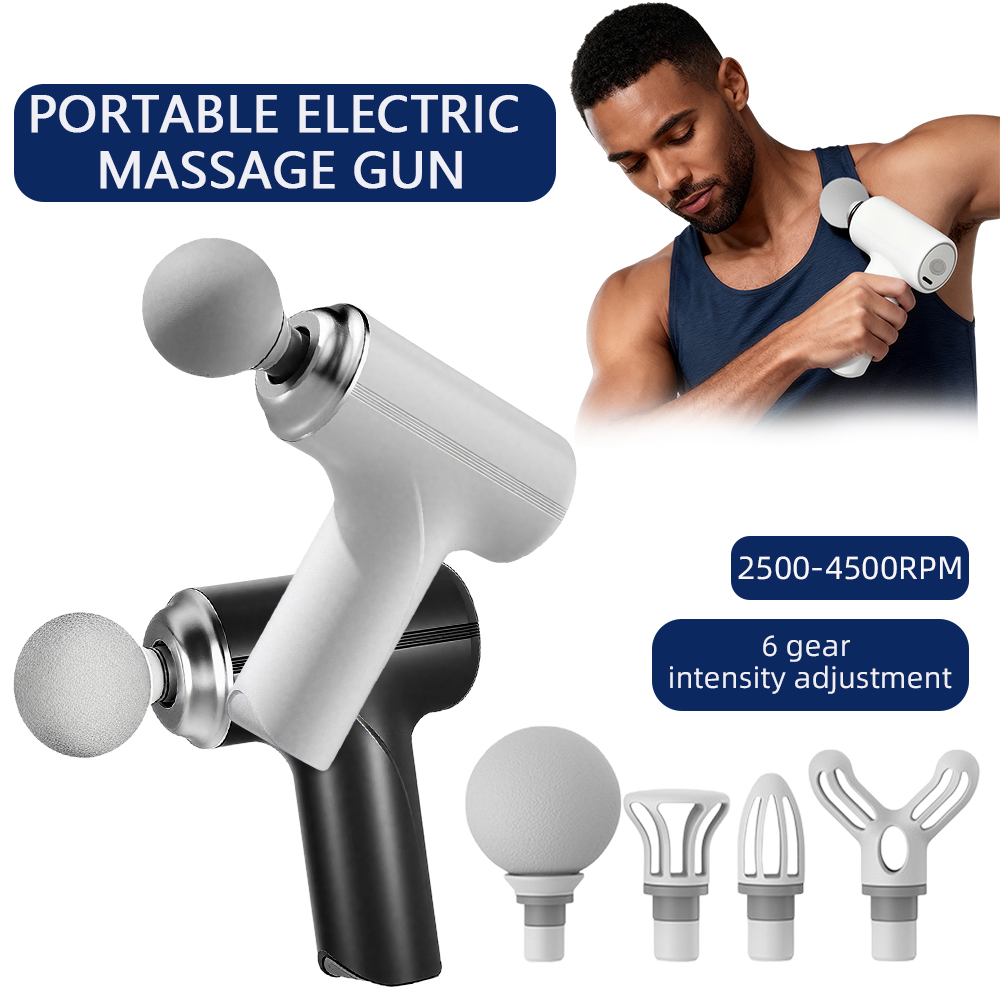 Health Wellness - Tragbare Mini-Faszienmassagepistole, kabelloses Schulter-Rückenmassagegerät, 6-Gang-Vibration, Taille,